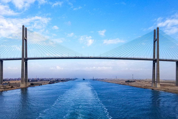 The-Egypt-Japanese-Friendship-Bridge,-also-known-as-the-Suez-Canal-Peace-Bridge,-connects-the-African-continent-with-Asia The Egypt Japanese Friendship Bridge also known as the Suez Canal Peace Bridge connects the African continent with Asia مصر العربية